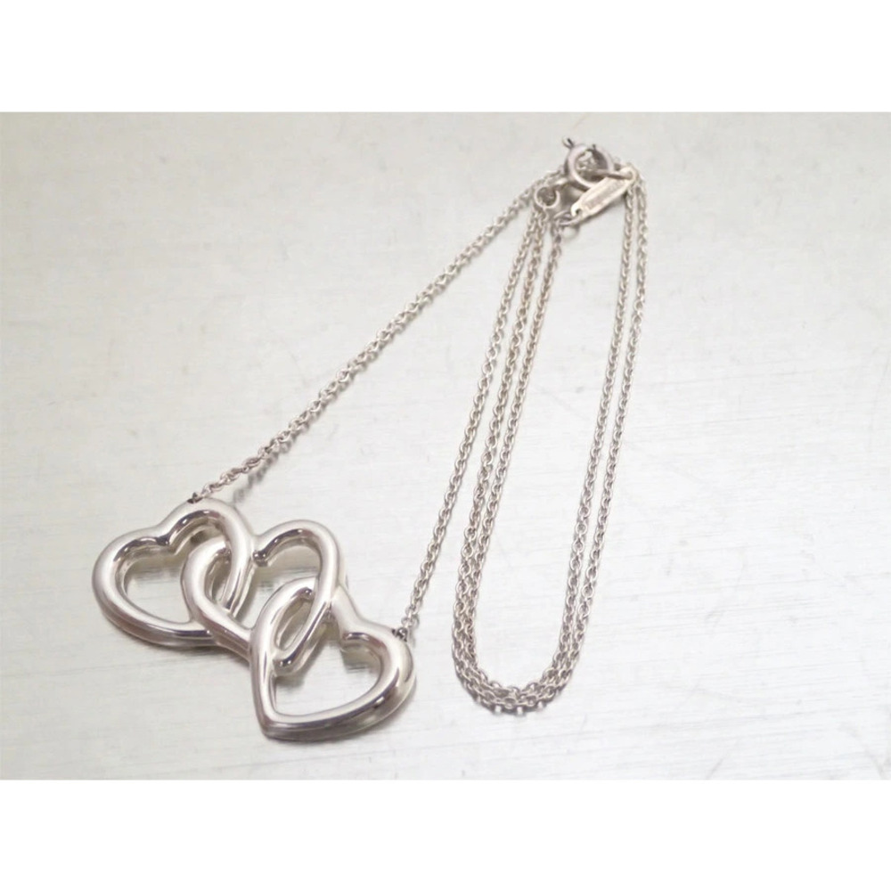 Tiffany Co Triple Heart Necklace Sterling Silver